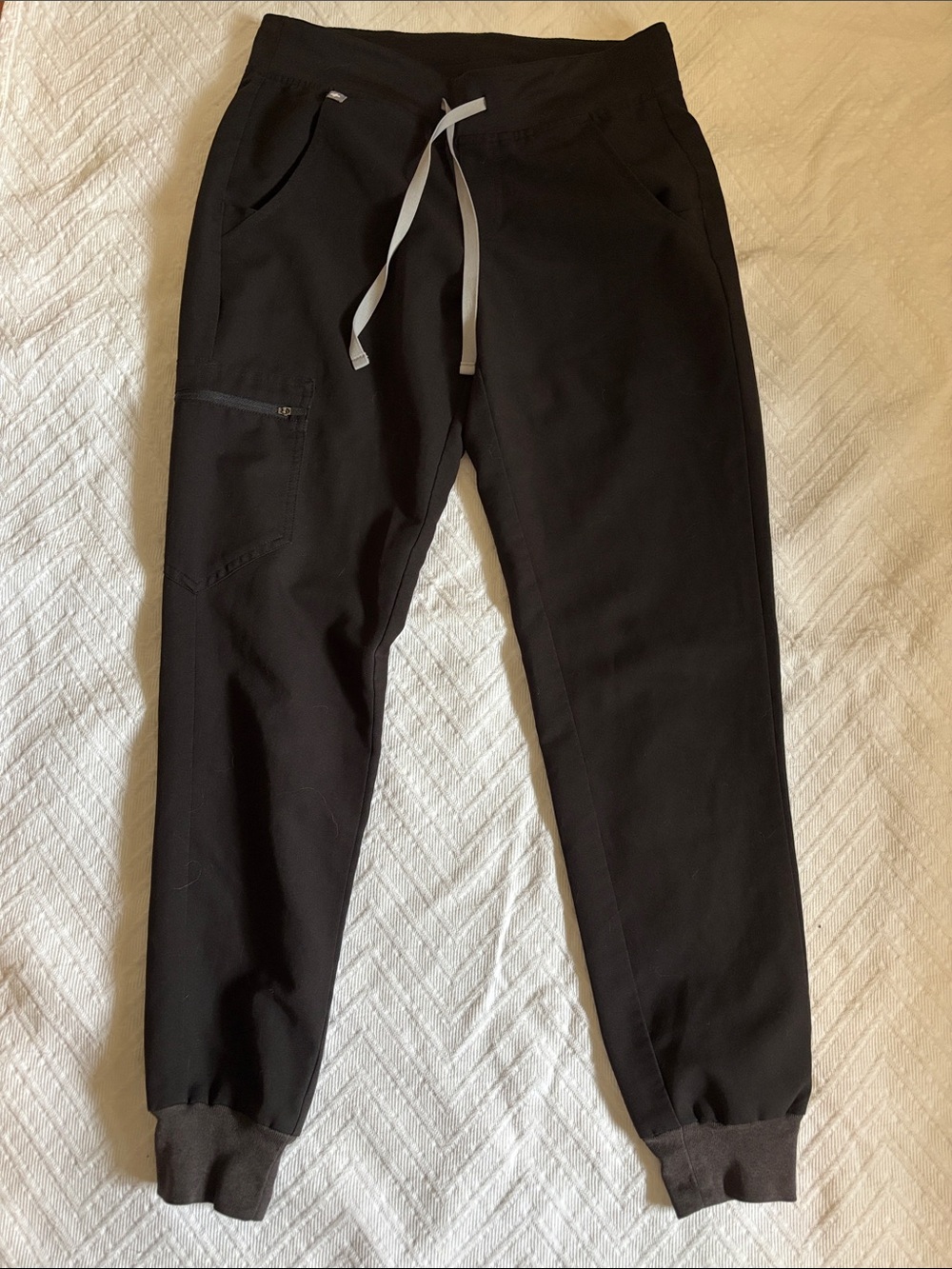 Figs Scrubs Women’s Black Zamora Jogger Pants with Drawstring Waist